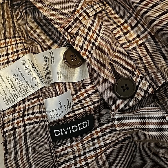 Plad wide leg pant, size medium, slightly worn. - Picture 3 of 4